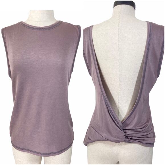 Tresics Open back tank top, women's  small sleeveless twist soft terry tee - Picture 1 of 4